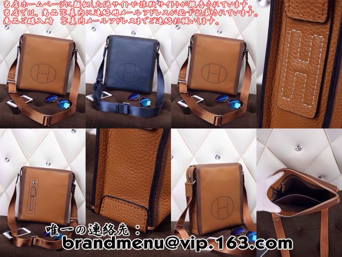 エルメス Hermes 高級本革 牛革 メンズ ビジネスバッグ ショルダーバッグ セカンドバッグ